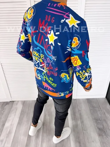 Bluza barbati bleumarin slim fit din silon B7660 D6-5.1